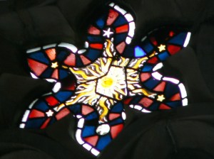 tained Glass window in the chapel at Cirencester Agricultural College