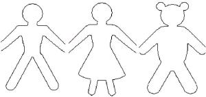 patterns to cut out for a chain of paper people