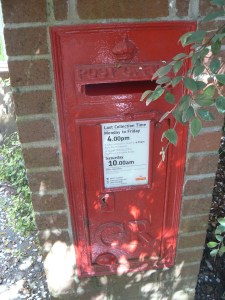 Original George V postbox at Lost Gardens of Heligan. 