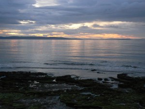 Sunsets over the sea  at Findhorn, Scotland